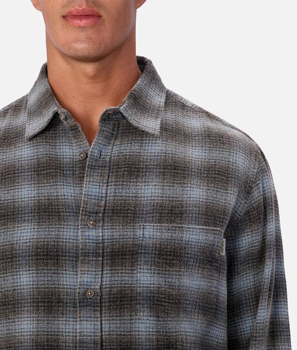 INDUSTRIE - The Durango L/S Shirt - CHARBLUCOM