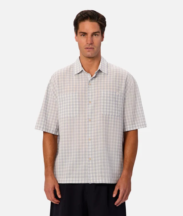 INDUSTRIE - The Santos Short Sleeve Shirt - Blue Combo
