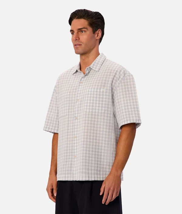 INDUSTRIE - The Santos Short Sleeve Shirt - Blue Combo