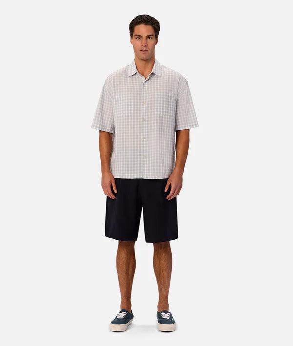 INDUSTRIE - The Santos Short Sleeve Shirt - Blue Combo
