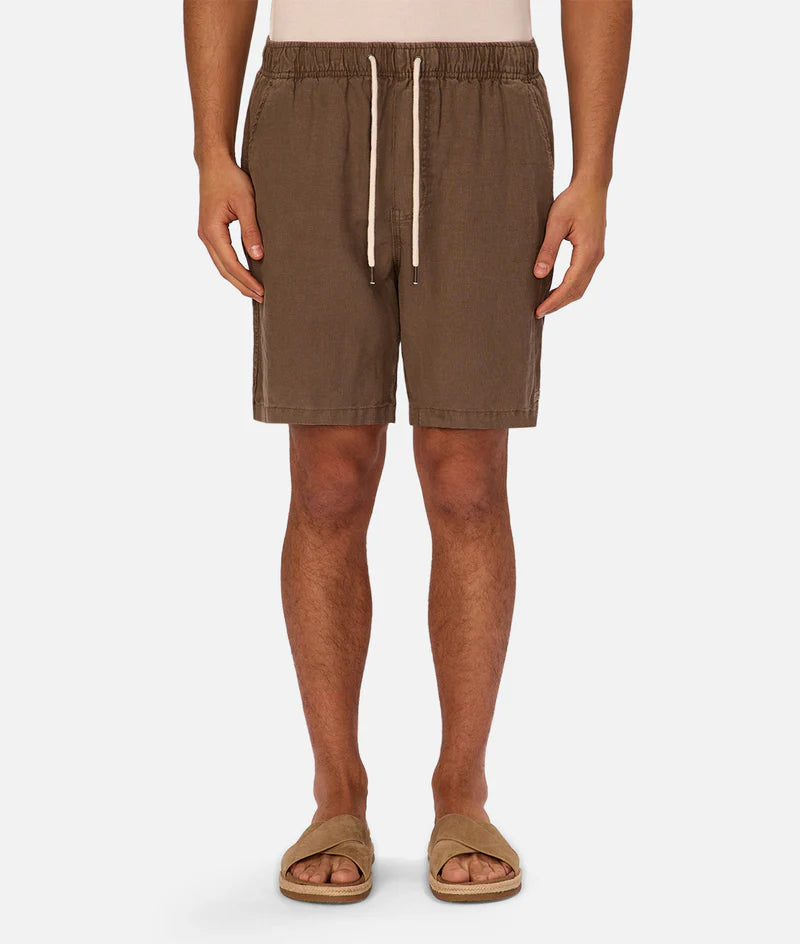 INDUSTRIE - The Marina Linen Short - Bark 25