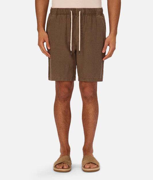 INDUSTRIE - The Marina Linen Short - Bark 25