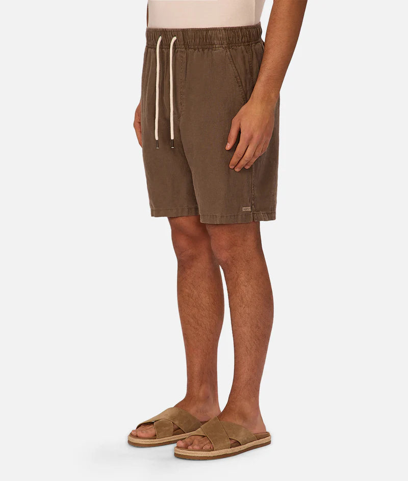 INDUSTRIE - The Marina Linen Short - Bark 25