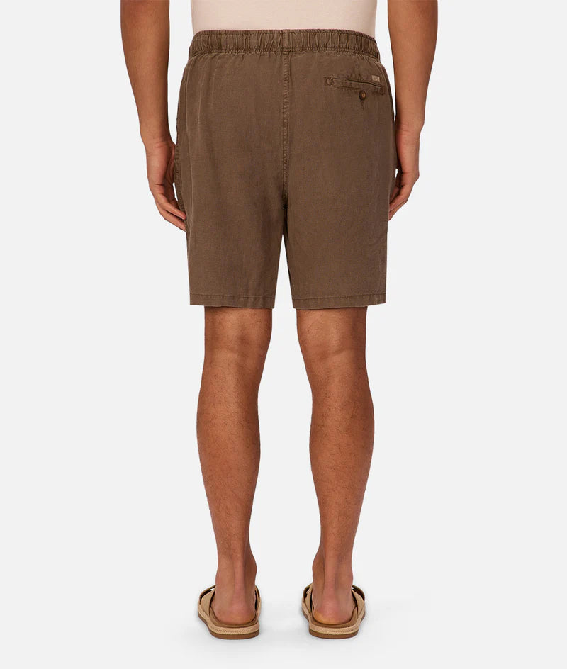 INDUSTRIE - The Marina Linen Short - Bark 25
