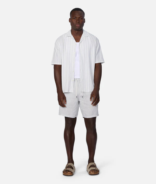 INDUSTRIE - Marina Linen Short - Silver Blue
