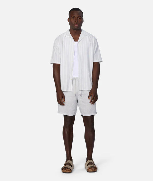 INDUSTRIE - Marina Linen Short - Silver Blue