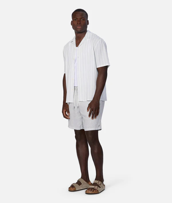 INDUSTRIE - Marina Linen Short - Silver Blue