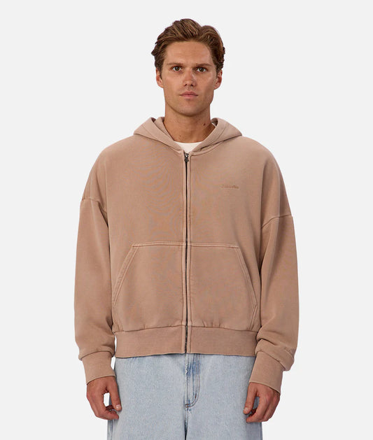 INDUSTRIE - The Staten Zip Through Hoodie - Peach