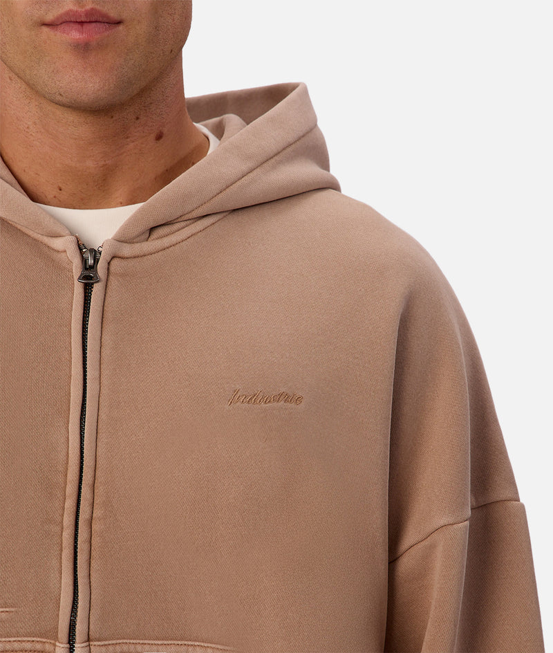 INDUSTRIE - The Staten Zip Through Hoodie - PEACH