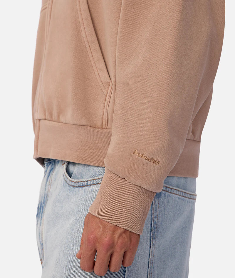 INDUSTRIE - The Staten Zip Through Hoodie - PEACH