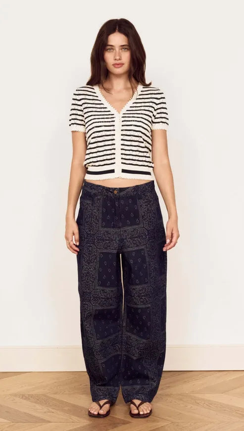 MINKPINK - Calla Knit Cardi - TEAL/IVORY STRIPE