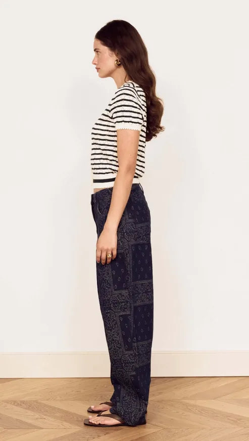 MINKPINK - Calla Knit Cardi - TEAL/IVORY STRIPE