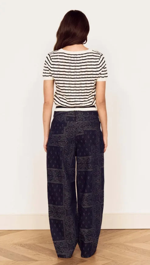 MINKPINK - Calla Knit Cardi - TEAL/IVORY STRIPE