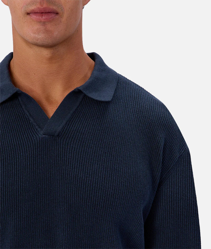 INDUSTRIE - The New England Polo Knit - PETROL 26