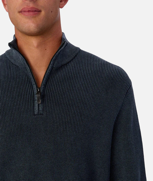 INDUSTRIE - The New England Wash Zip Neck - ACID NAVY