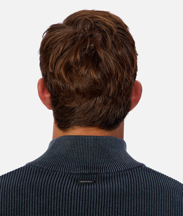 INDUSTRIE - The New England Wash Zip Neck - ACID NAVY