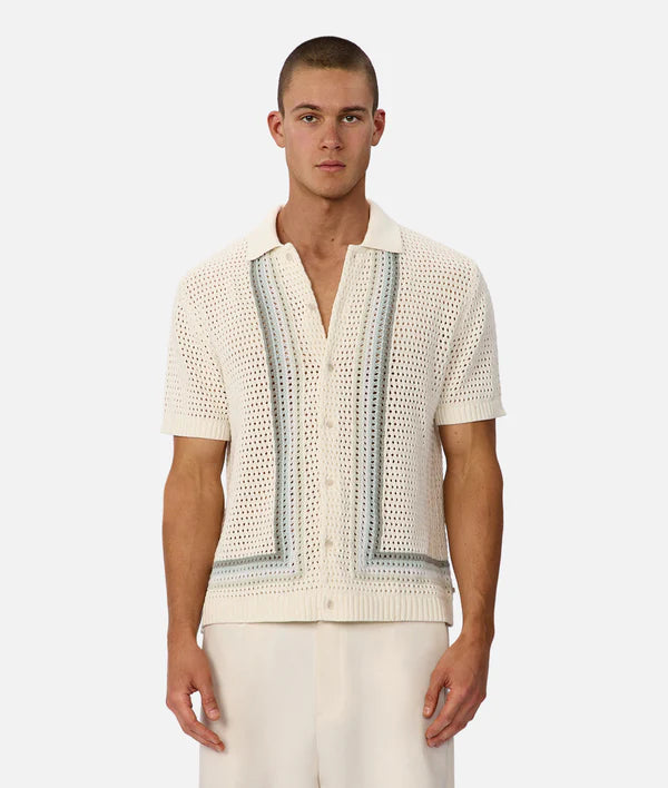 INDUSTRIE - The Lauderdale Short Sleeve Shirt - Cream Multi