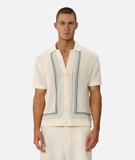 INDUSTRIE - The Lauderdale Short Sleeve Shirt - Cream Multi