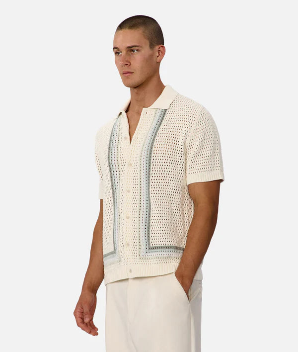 INDUSTRIE - The Lauderdale Short Sleeve Shirt - Cream Multi