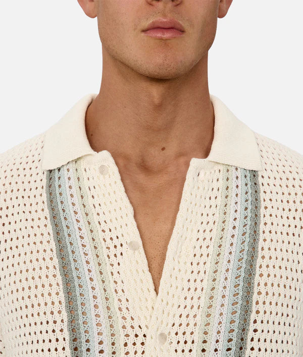 INDUSTRIE - The Lauderdale Short Sleeve Shirt - Cream Multi