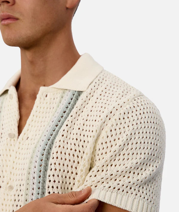 INDUSTRIE - The Lauderdale Short Sleeve Shirt - Cream Multi