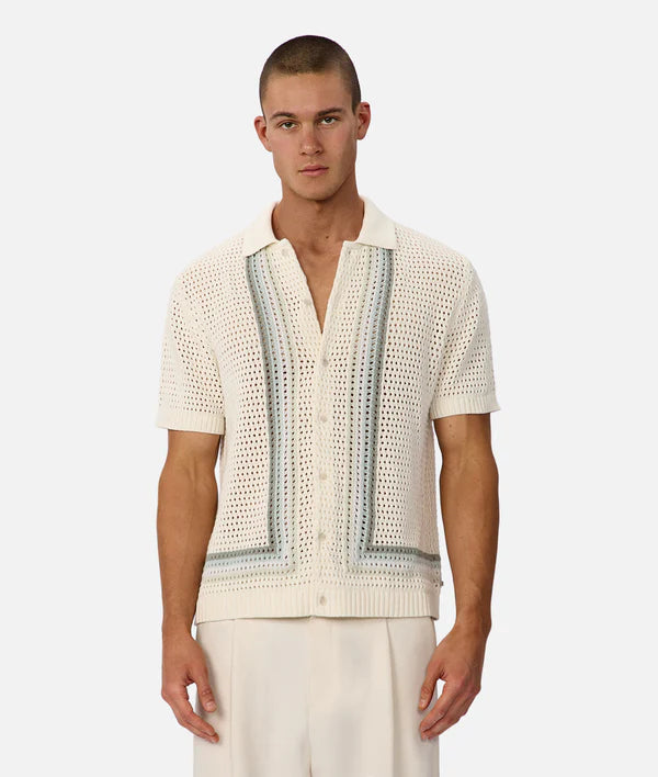 INDUSTRIE - The Lauderdale Short Sleeve Shirt - Cream Multi