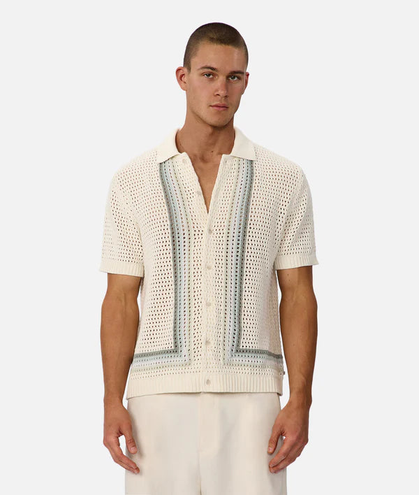 INDUSTRIE - The Lauderdale Short Sleeve Shirt - Cream Multi