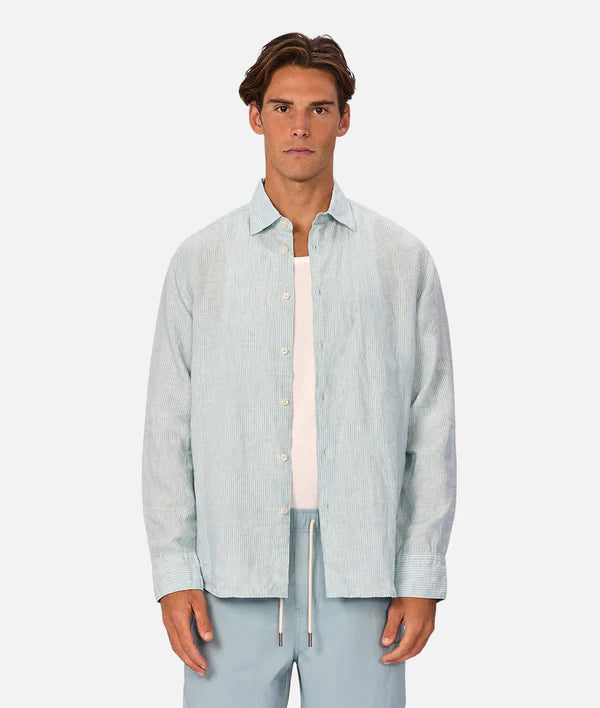INDUSTRIE - The Avignon Long Sleeve Shirt - Mint / Turquoise