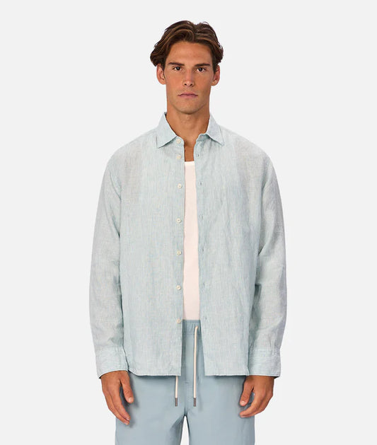 INDUSTRIE - The Avignon Long Sleeve Shirt - Mint / Turquoise