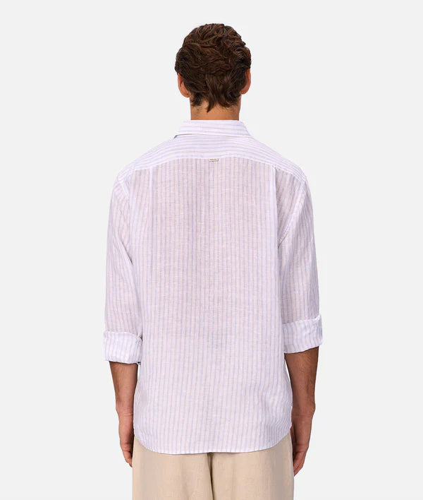 INDUSTRIE - The Baptise Long Sleeve Shirt - White / Light Blue