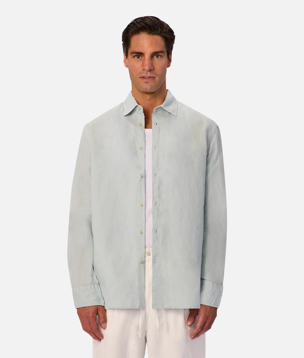 INDUSTRIE - The St Martins Long Sleeve Linen Shirt - Blue Haze