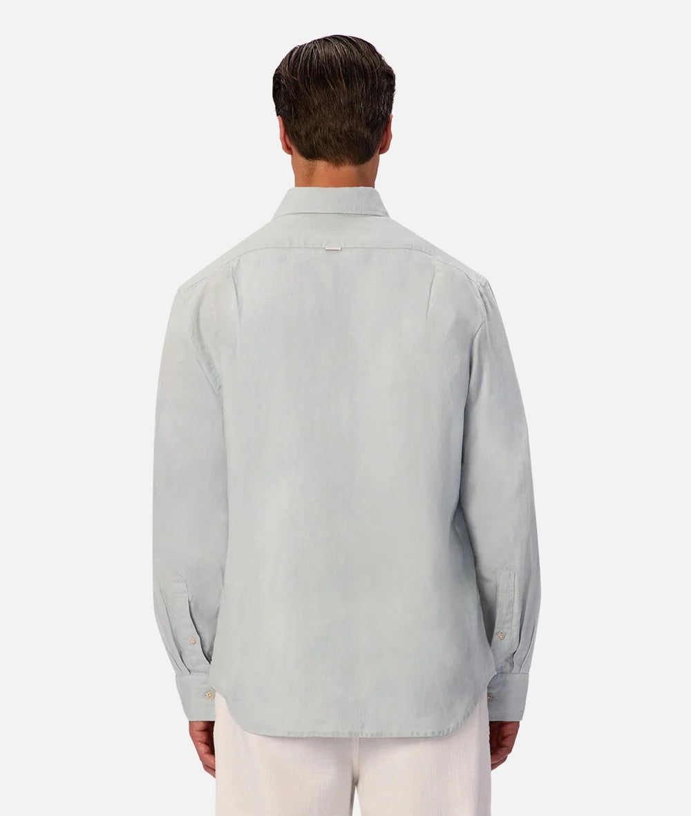 INDUSTRIE - The St Martins Long Sleeve Linen Shirt - Blue Haze