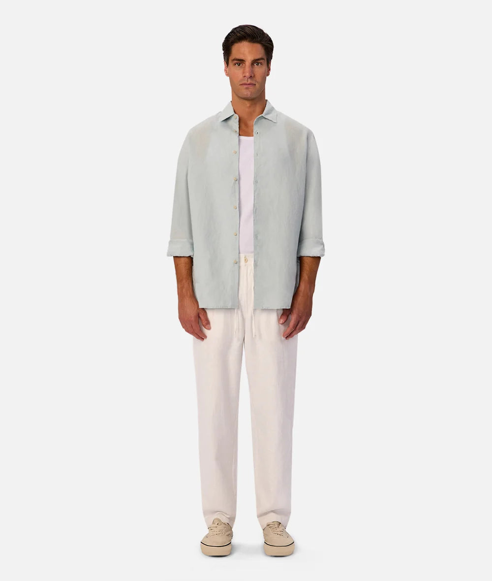 INDUSTRIE - The St Martins Long Sleeve Linen Shirt - Blue Haze