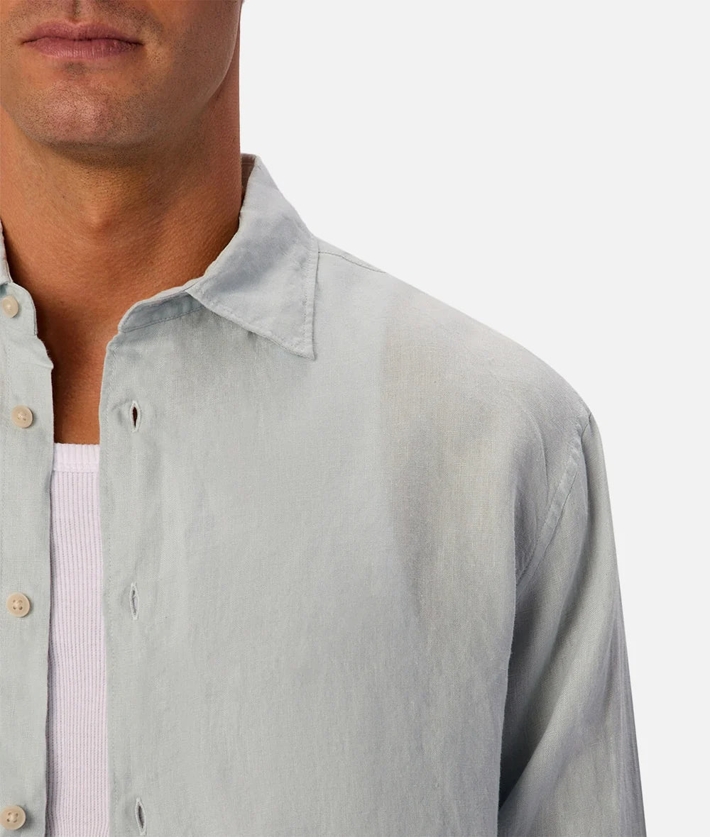 INDUSTRIE - The St Martins Long Sleeve Linen Shirt - Blue Haze