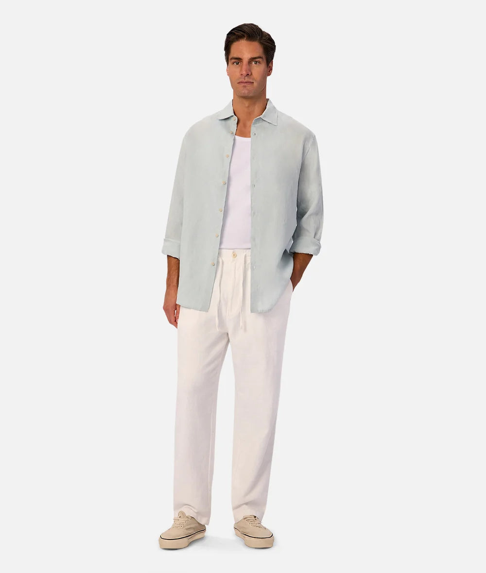 INDUSTRIE - The St Martins Long Sleeve Linen Shirt - Blue Haze
