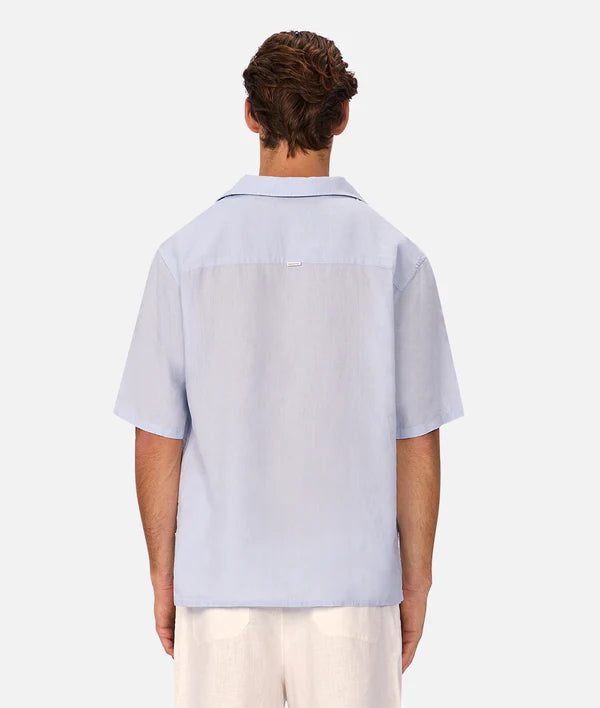 INDUSTRIE - The St Martins Short Sleeve Linen Shirt - Powder Blue