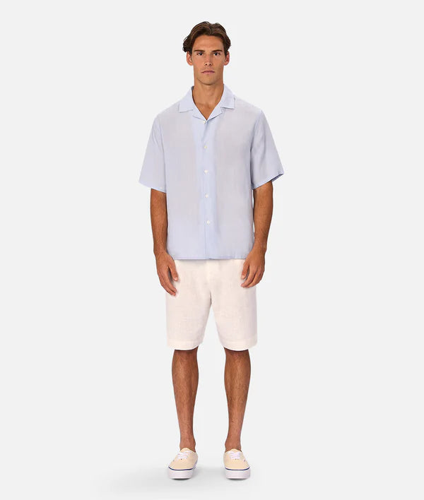 INDUSTRIE - The St Martins Short Sleeve Linen Shirt - Powder Blue