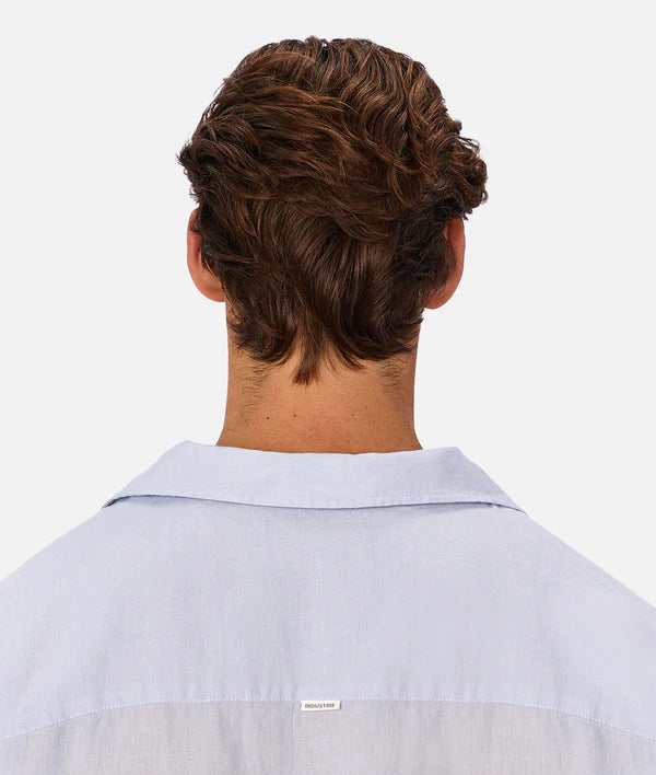 INDUSTRIE - The St Martins Short Sleeve Linen Shirt - Powder Blue