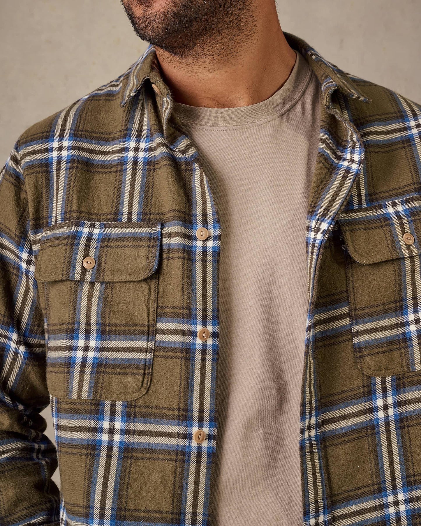 McTAVISH -Twin Pocket Flannel Shirt - GREEN MULTI