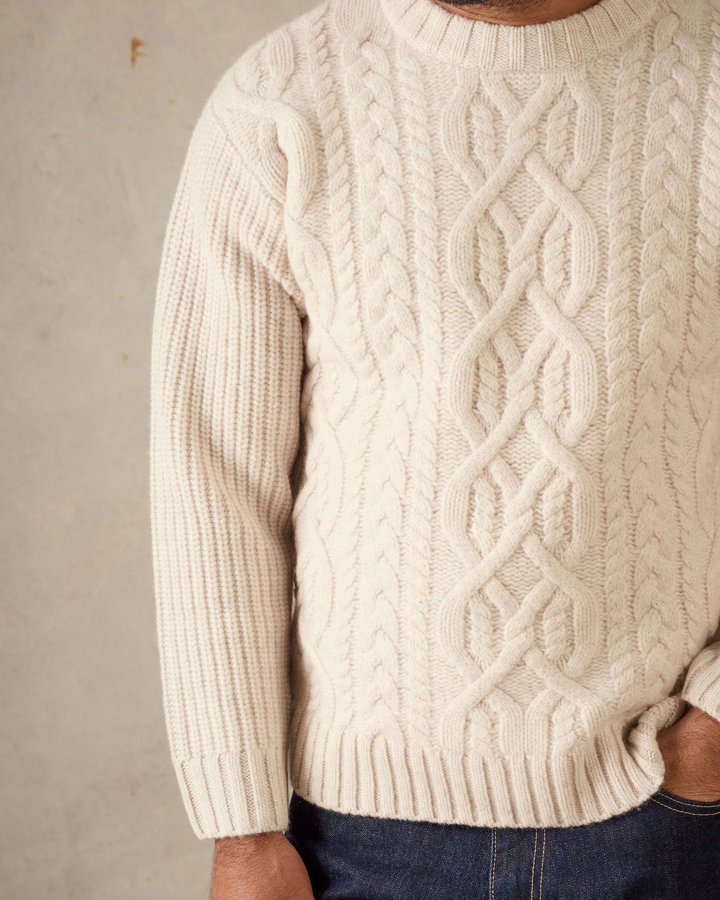 McTAVISH - Celtic Merino Knit - CHALK