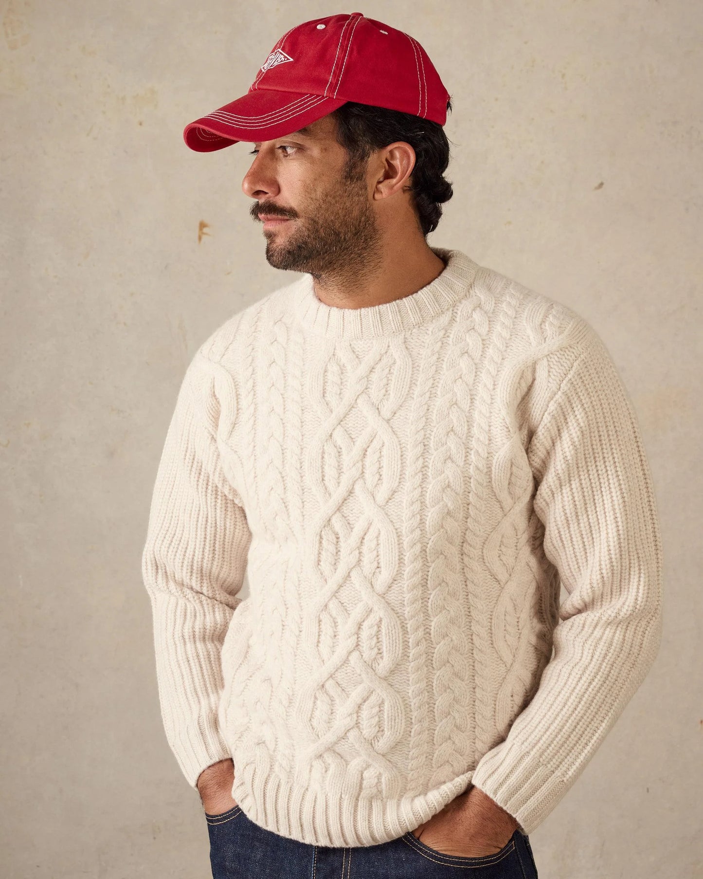 McTAVISH - Celtic Merino Knit - CHALK
