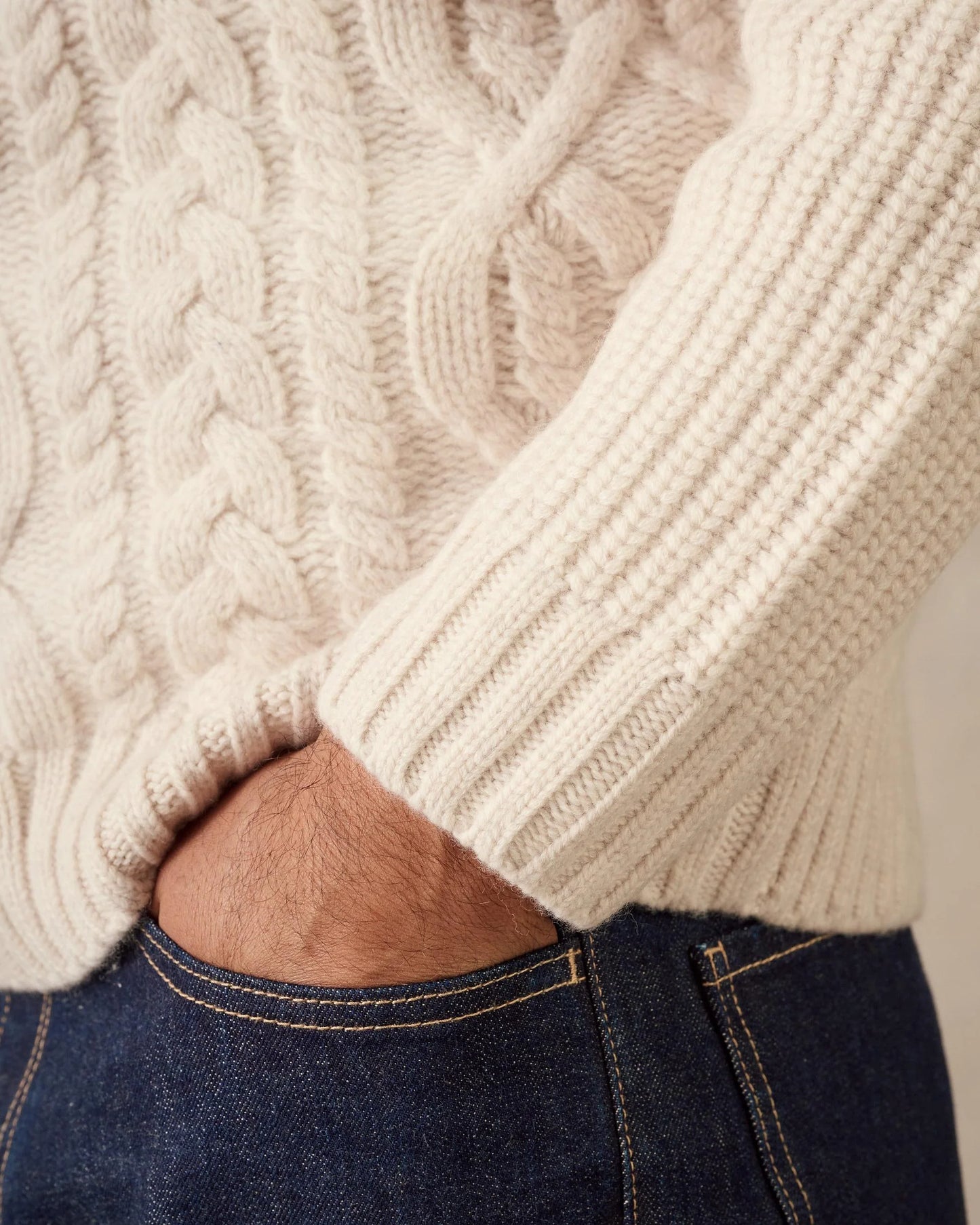 McTAVISH - Celtic Merino Knit - CHALK