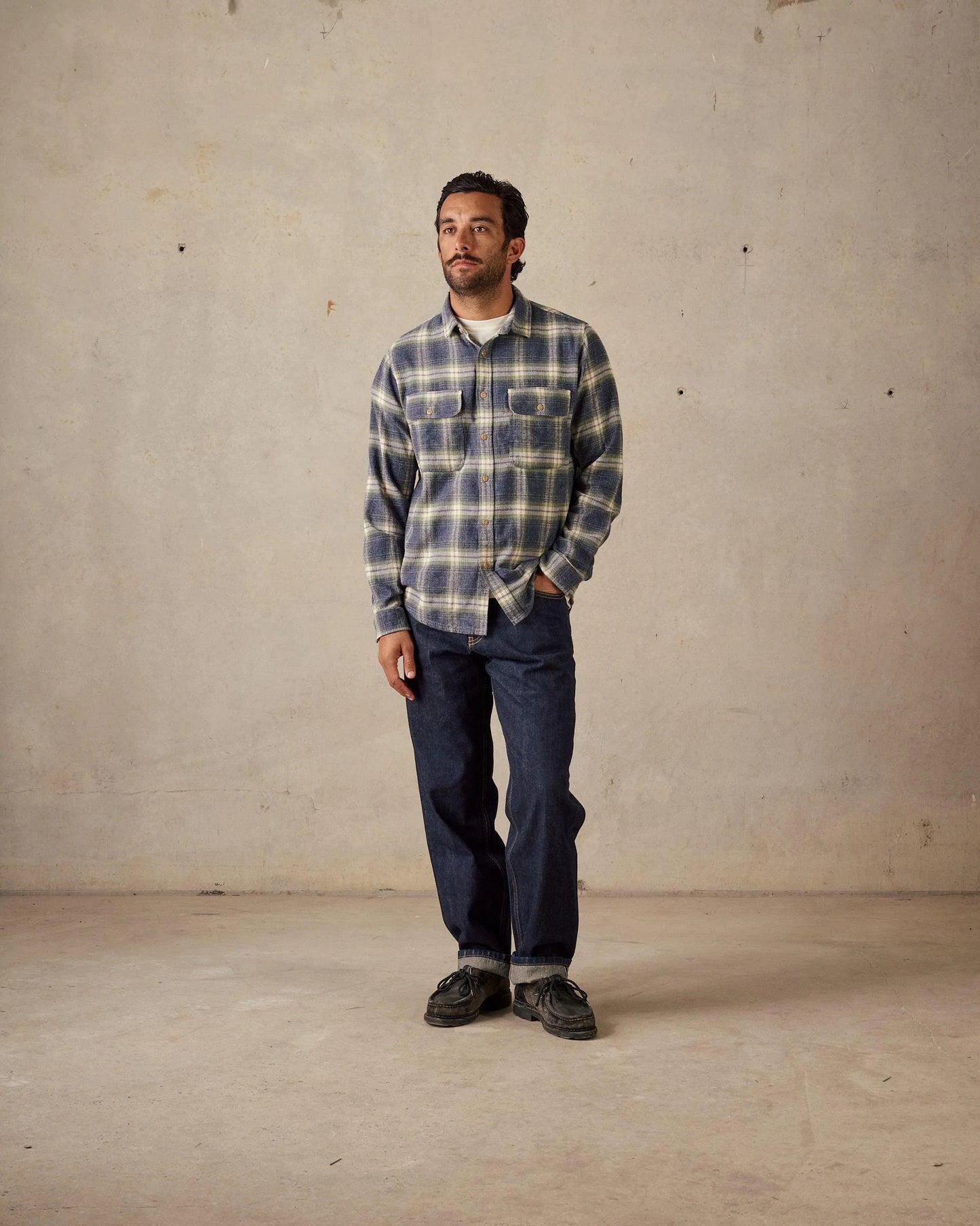 McTAVISH -Twin Pocket Flannel Shirt - BLUE MULTI