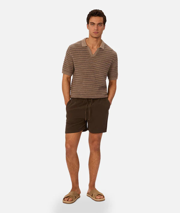 INDUSTRIE - The Matera Polo - Mocha/Dark Brown