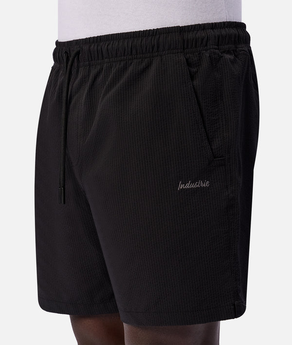 INDUSTRIE - The New Seersucker Swim Short - BLACK