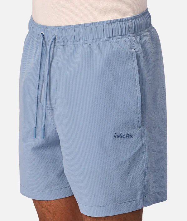 INDUSTRIE - The New Seersucker Swim Short - Tropez Blue