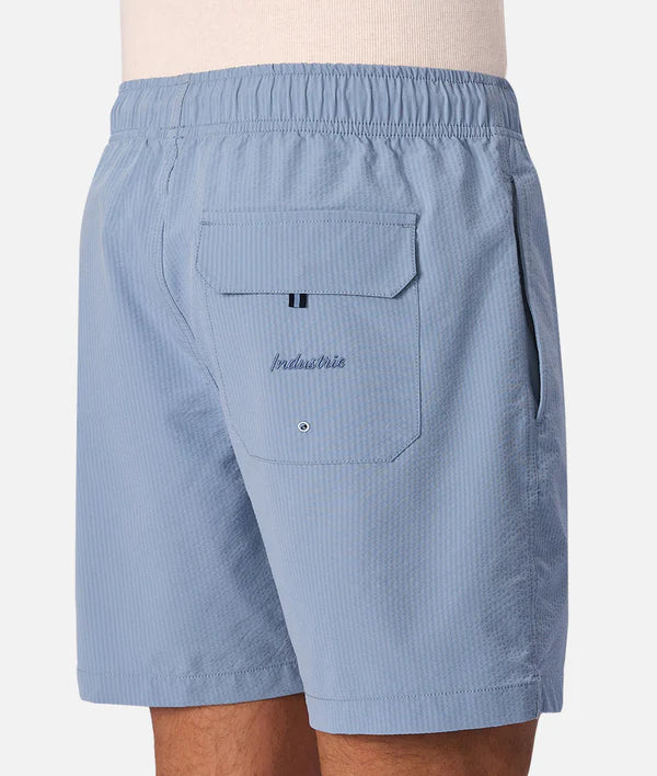 INDUSTRIE - The New Seersucker Swim Short - Tropez Blue