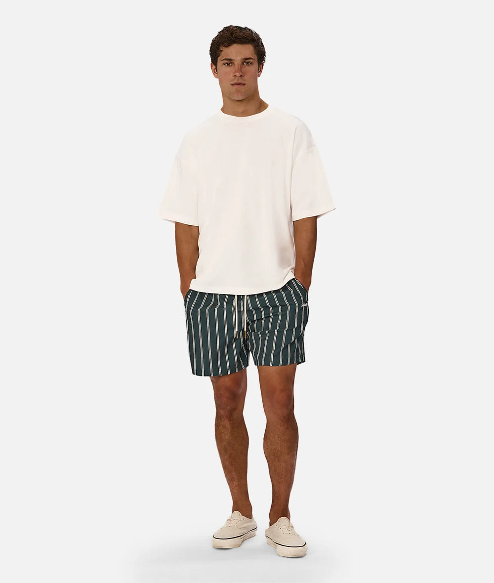 INDUSTRIE - The Posada Swim Short - Pine / White