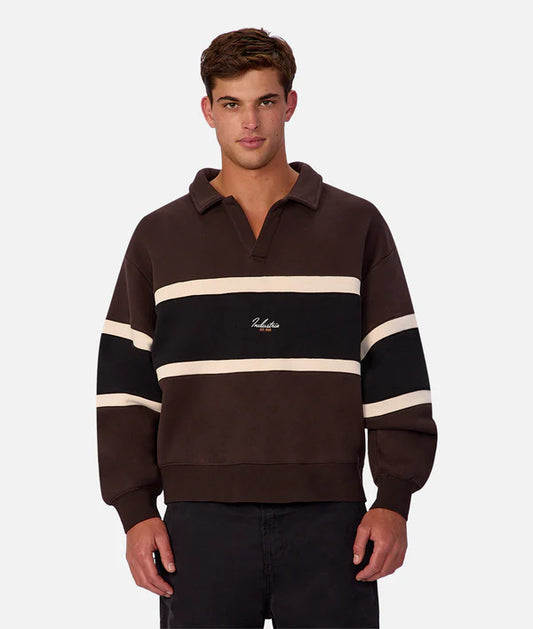 INDUSTRIE - The Eastbourne Track Top - BROWN COMB