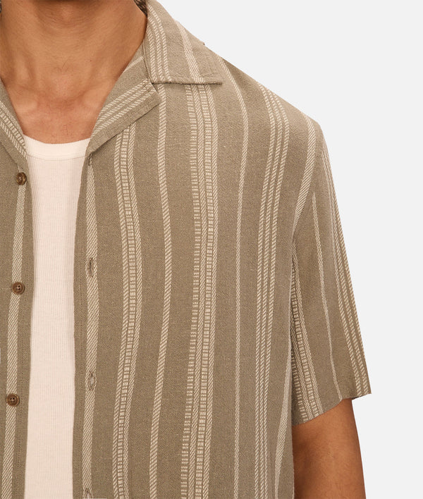 INDUSTRIE - The Fabriano Short Sleeve Shirt - Olive Stone